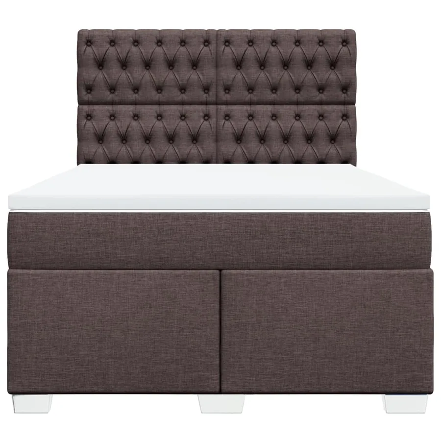 Sommier à lattes de lit avec matelas Marron foncé 140x190 cm - 6