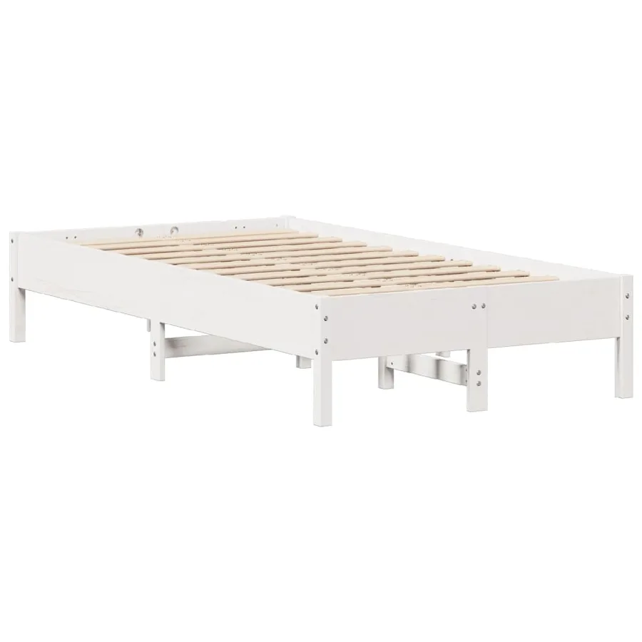 Cadre de lit sans matelas blanc 90x200 cm bois de pin massif - 7