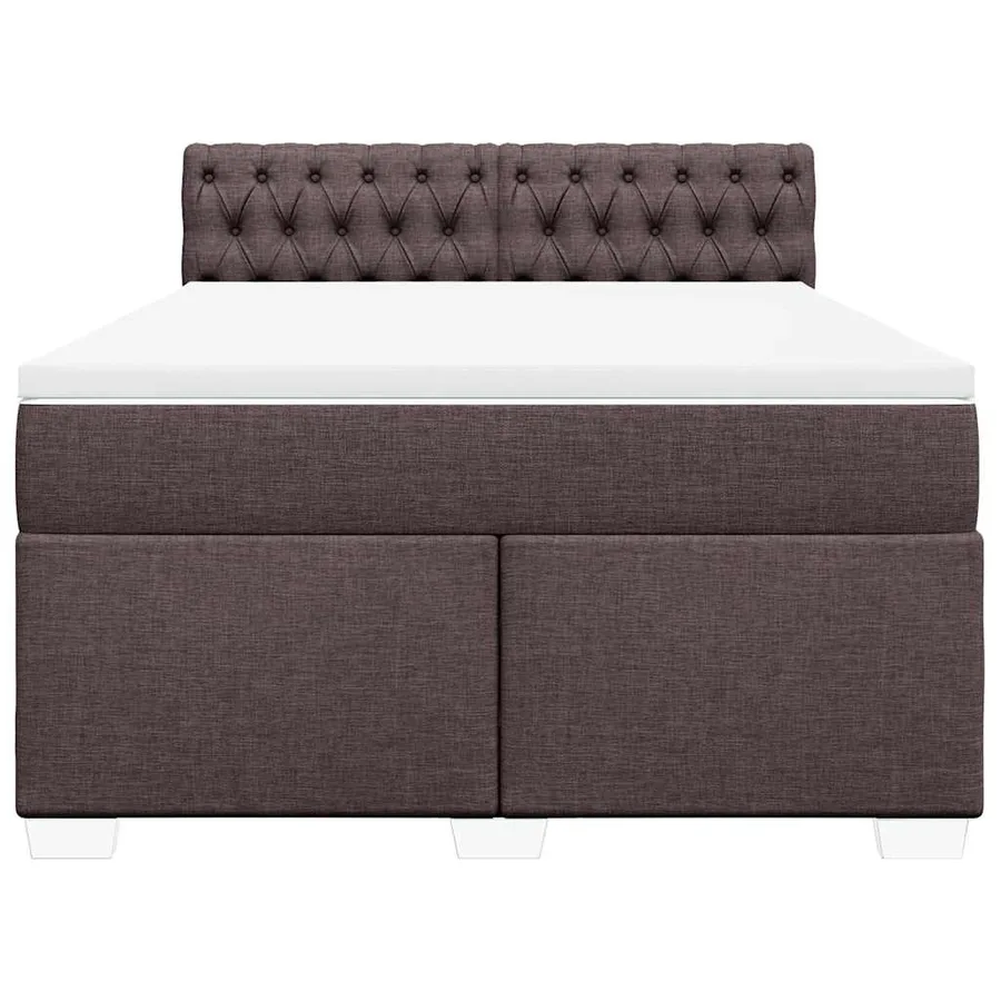 Sommier à lattes de lit avec matelas Marron foncé 140x190 cm - 4