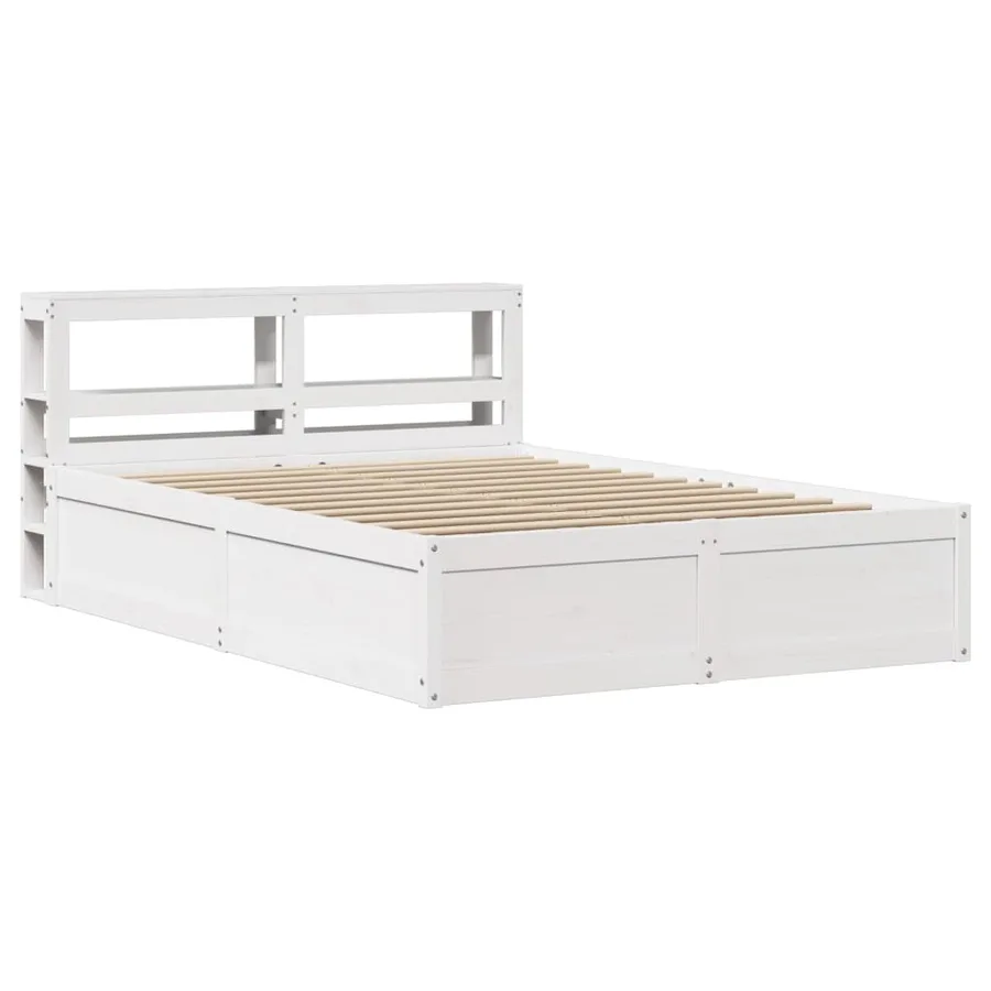 Cadre de lit avec tête de lit blanc 120x190 cm bois pin massif - 2