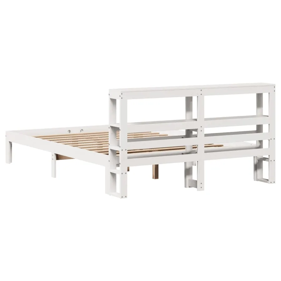 Cadre de lit avec tête de lit sans matelas blanc 120x200 cm - 6