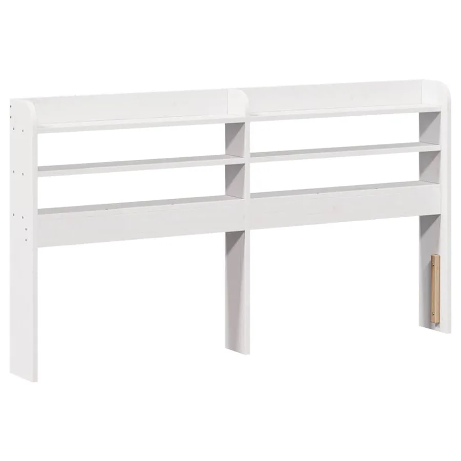 Cadre de lit avec tête de lit blanc 150x200 cm bois pin massif - 6
