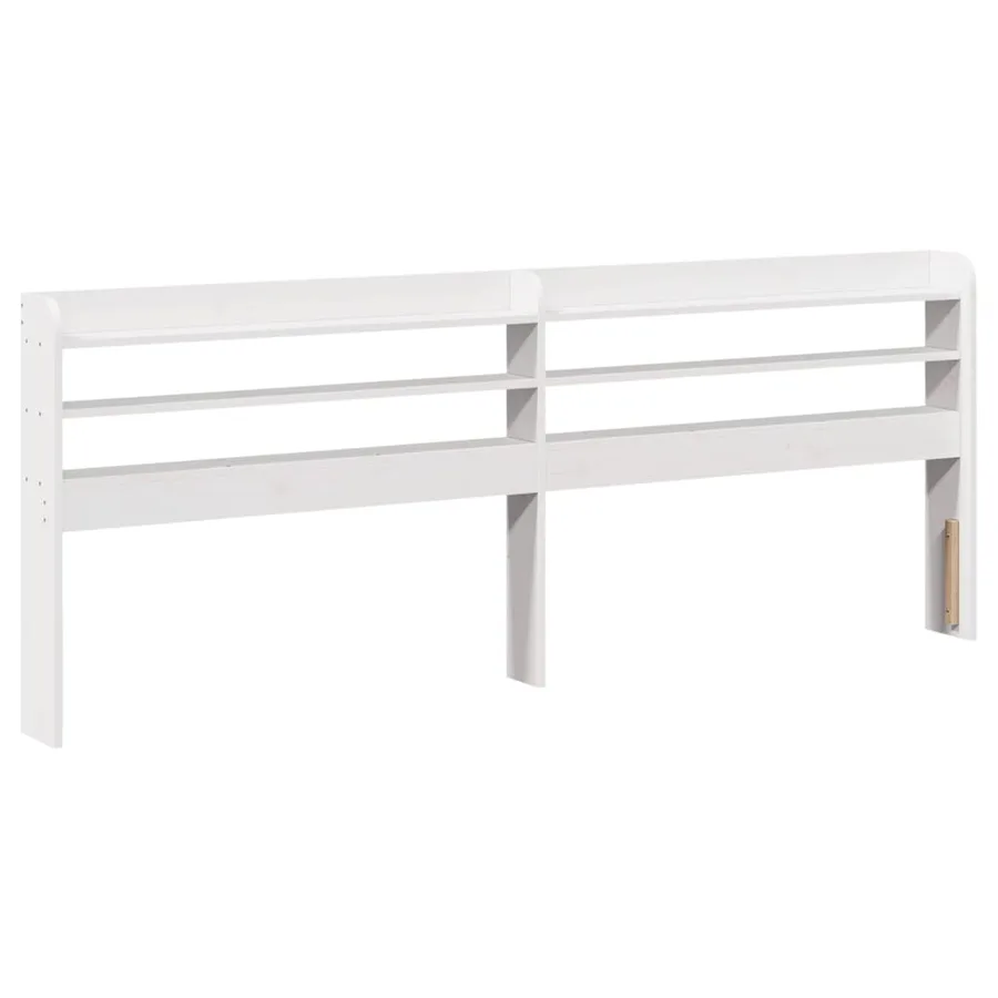 Cadre de lit sans matelas blanc 150x200 cm bois de pin massif - 8