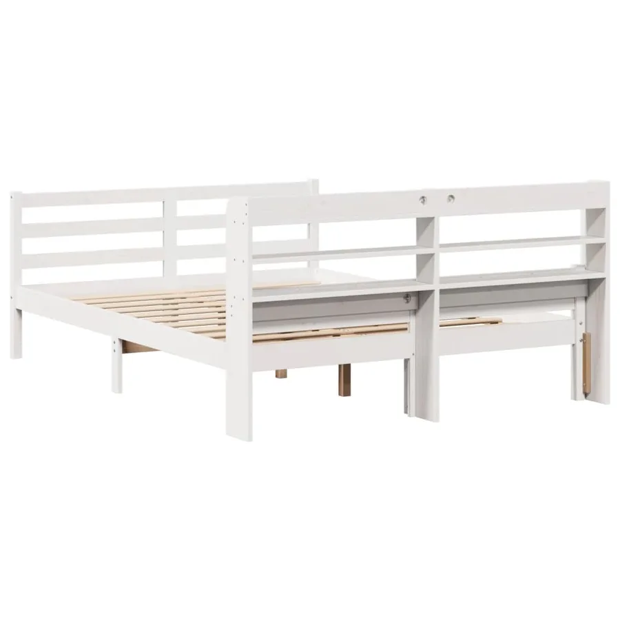 Cadre de lit avec tête de lit sans matelas blanc 150x200 cm - 8