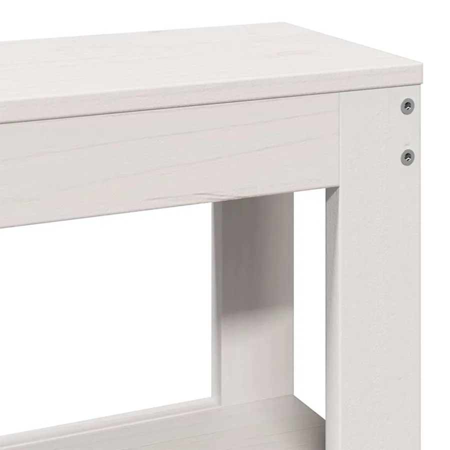 Cadre de lit sans matelas blanc 180x200 cm bois massif de pin - 10