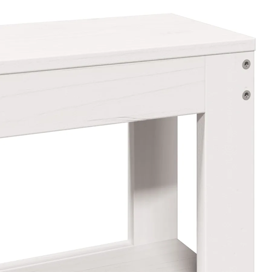 Cadre de lit sans matelas blanc 160x200 cm bois de pin massif - 10