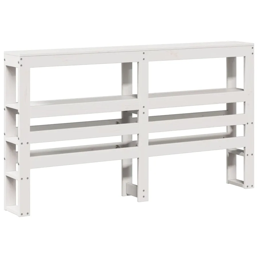 Cadre de lit avec tête de lit blanc 160x200 cm bois pin massif - 6
