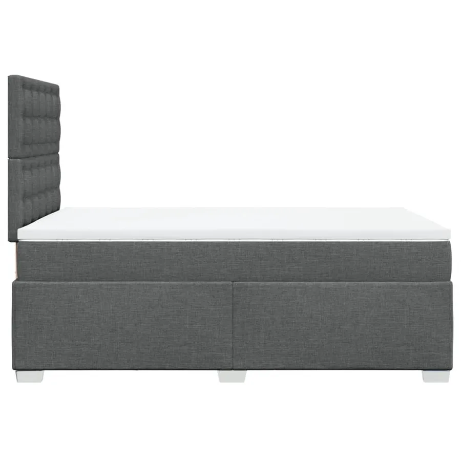 Sommier à lattes de lit avec matelas Gris foncé 120x200cm Tissu - 11