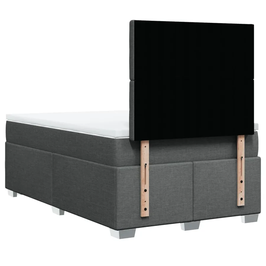 Sommier à lattes de lit avec matelas Gris foncé 120x200cm Tissu - 12