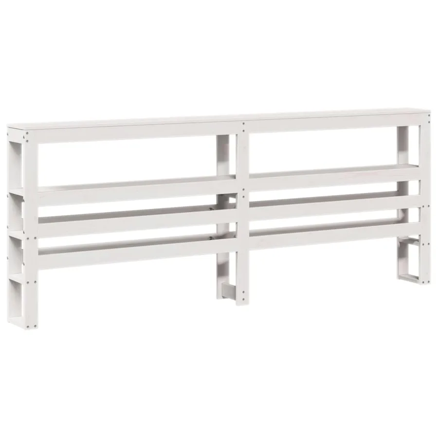 Cadre de lit et tête de lit sans matelas blanc 135x190 cm - 6