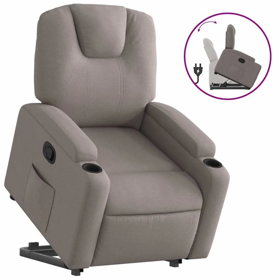 Fauteuil inclinable taupe tissu - 2