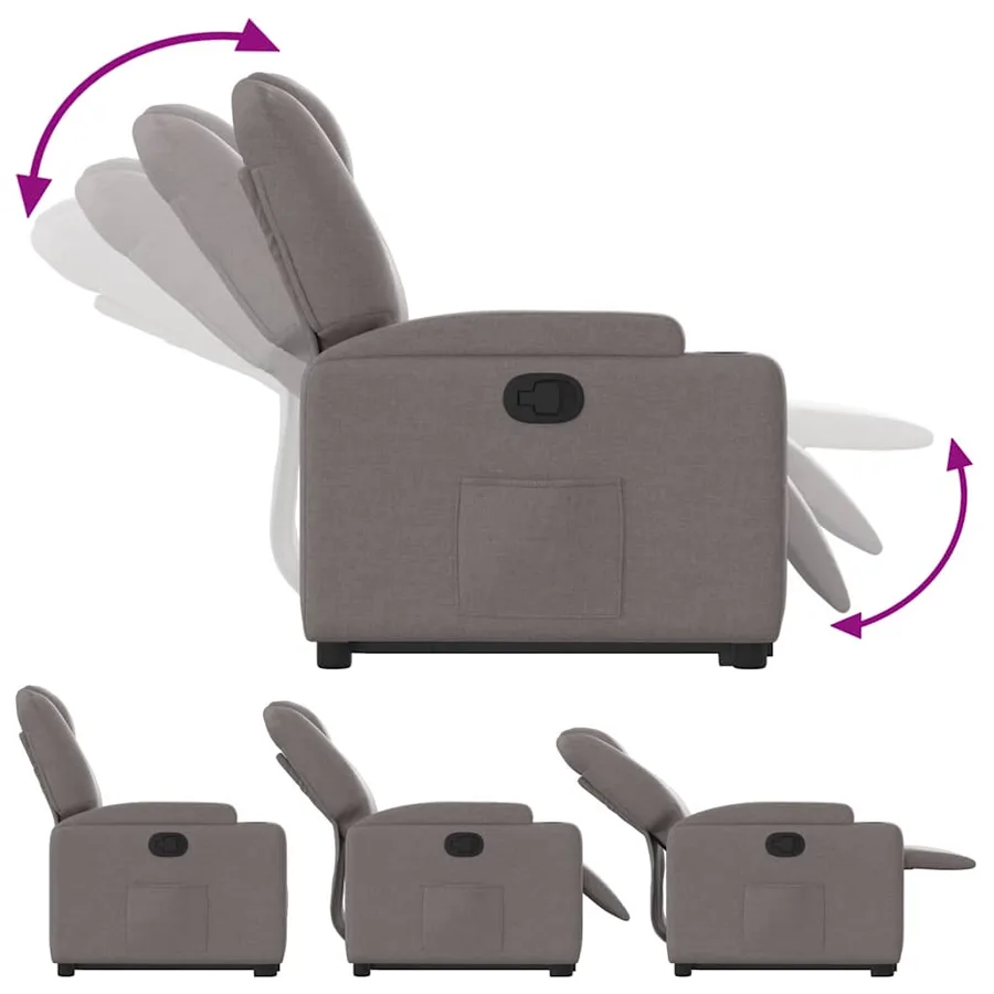 Fauteuil inclinable taupe tissu - 7