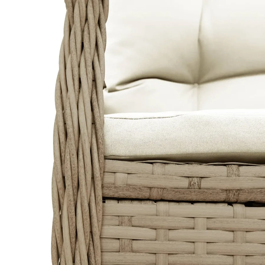 Ensemble à manger de jardin et coussins 7 pcs beige poly rotin - 6