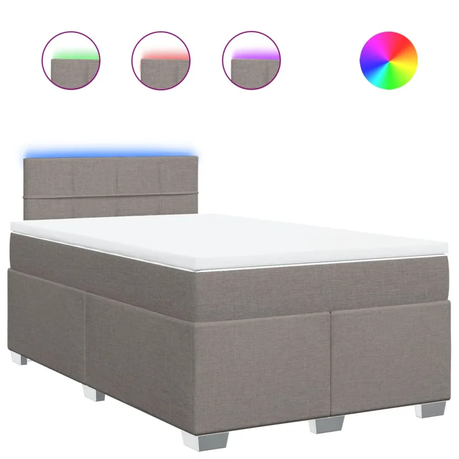 Sommier à lattes de lit avec matelas Taupe 120x200 cm Tissu - 2