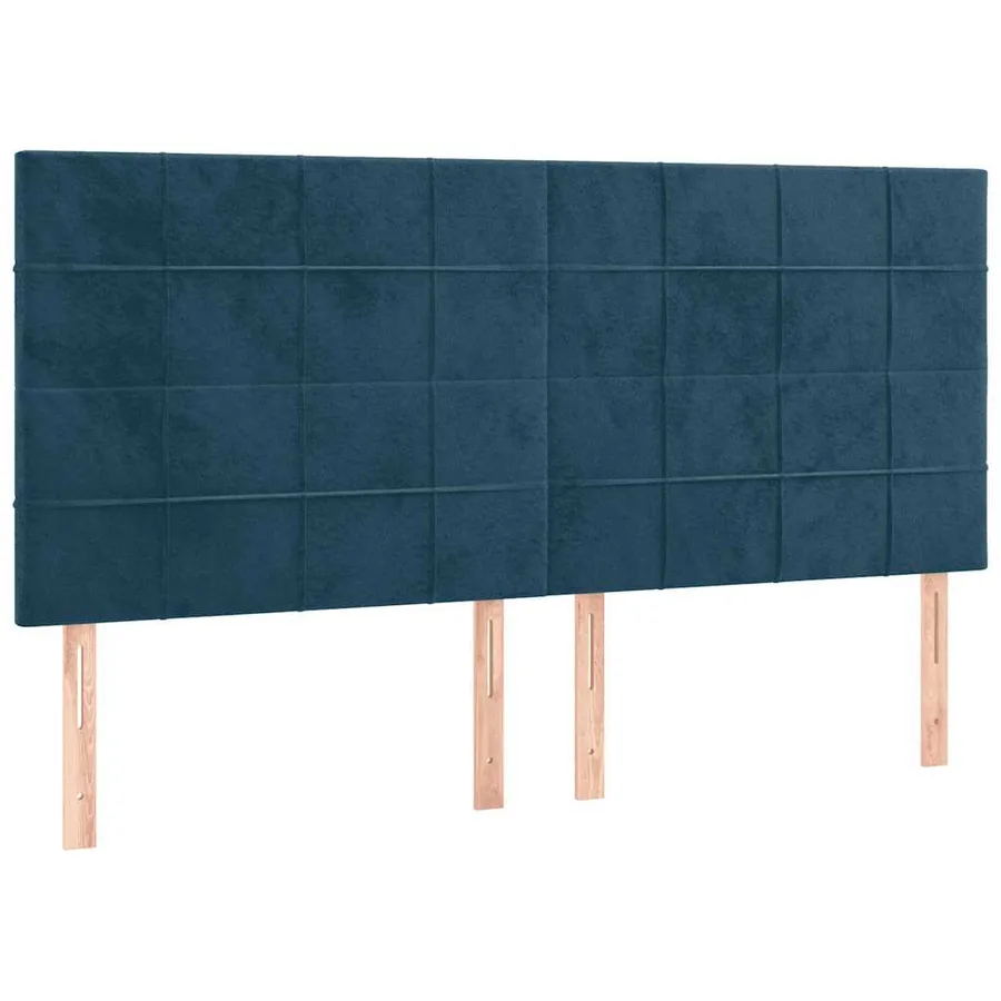 Tête de lit Bleu foncé 160 x 5 x 118/128 cm Velours - 2