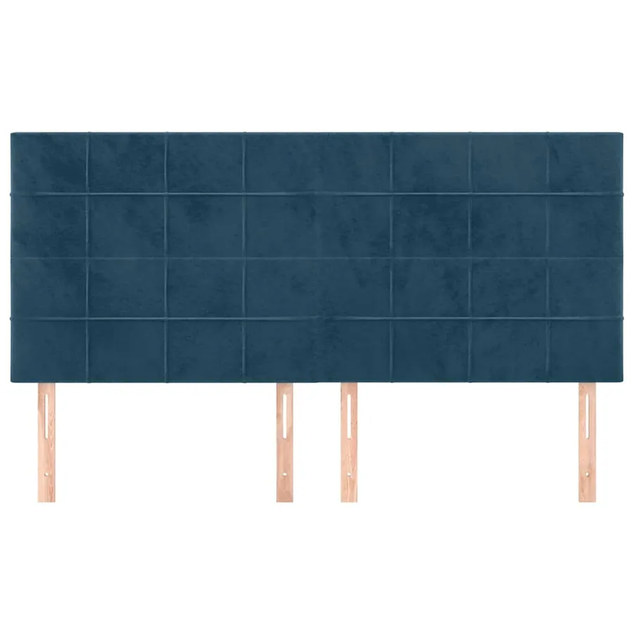 Tête de lit Bleu foncé 160 x 5 x 118/128 cm Velours - 3