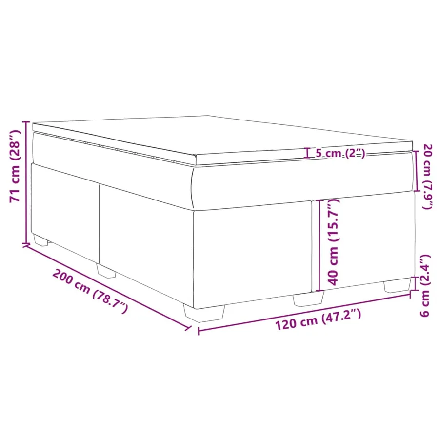 Sommier à lattes de lit avec matelas Crème 120x200 cm Tissu - 12
