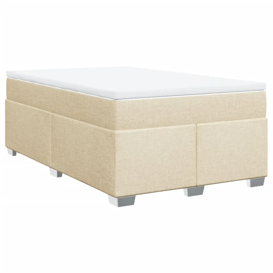 Sommier à lattes de lit avec matelas Crème 120x200 cm Tissu - 2