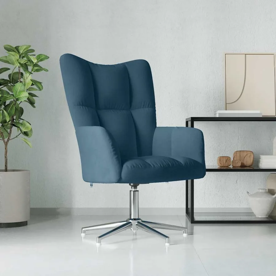 Chaise de relaxation Bleu Velours