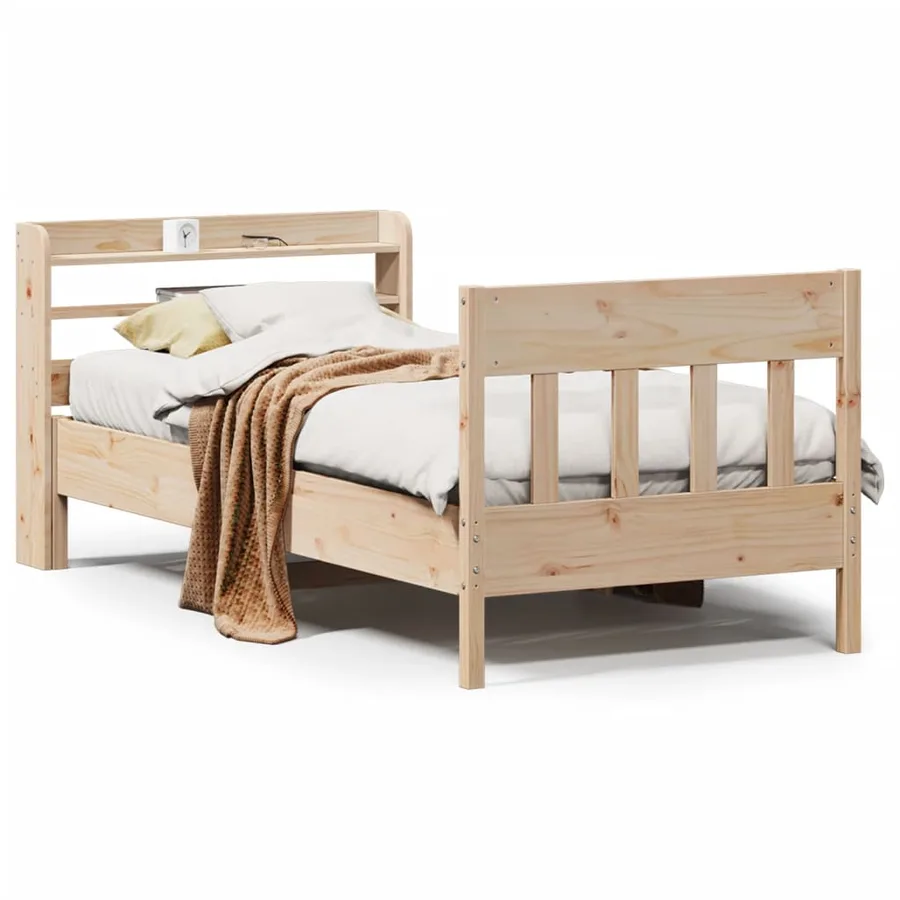 Cadre de lit sans matelas 90x200 cm bois de pin massif - 2