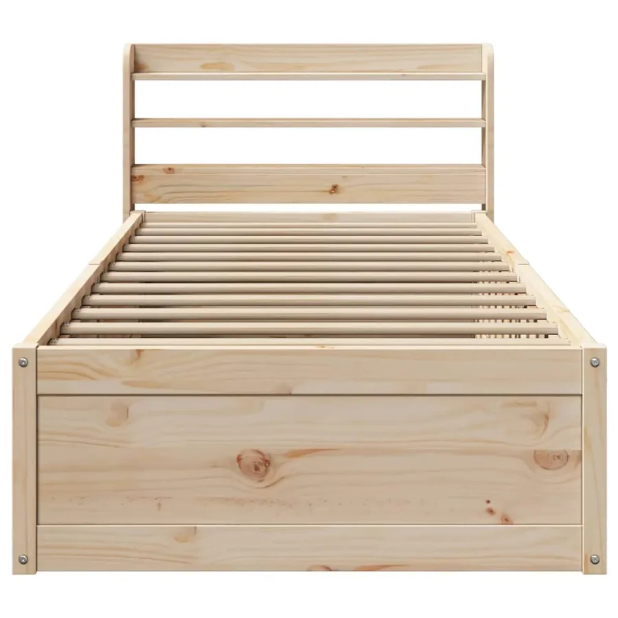 Cadre de lit avec tête de lit 75x190 cm bois de pin massif - 4