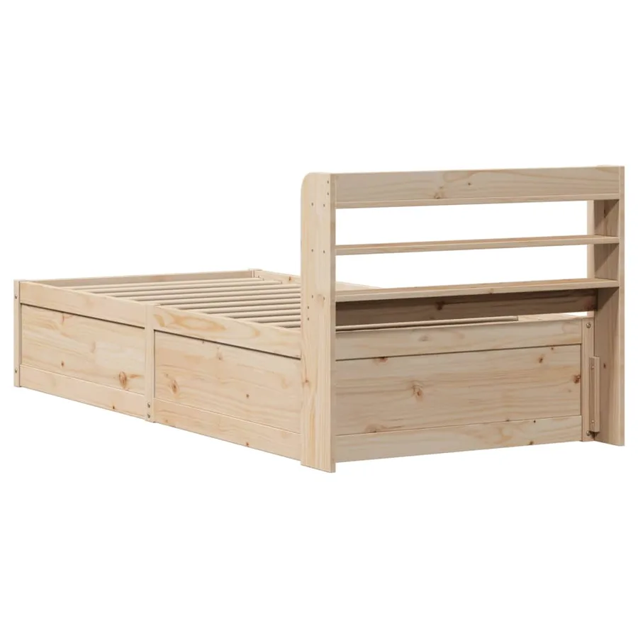 Cadre de lit avec tête de lit 75x190 cm bois de pin massif - 8