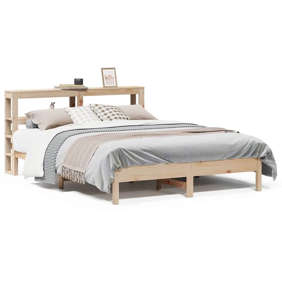 Cadre de lit sans matelas 160x200 cm bois massif de pin - 2