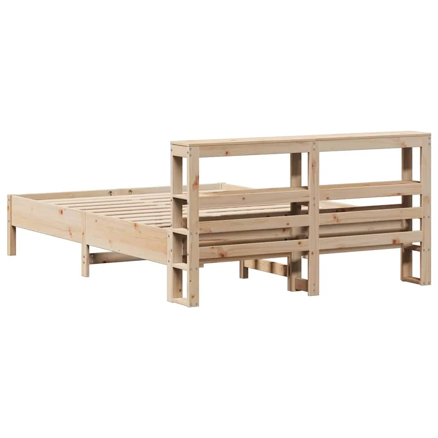 Cadre de lit sans matelas 160x200 cm bois massif de pin - 6