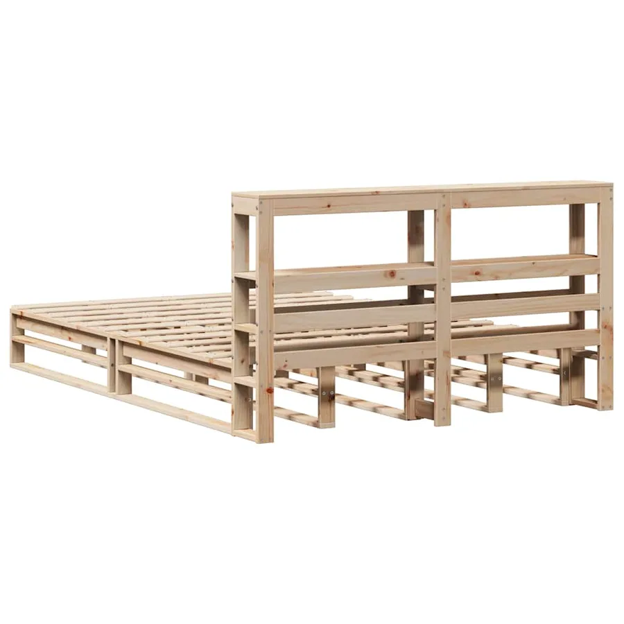 Cadre de lit sans matelas 160x200 cm bois massif de pin - 8