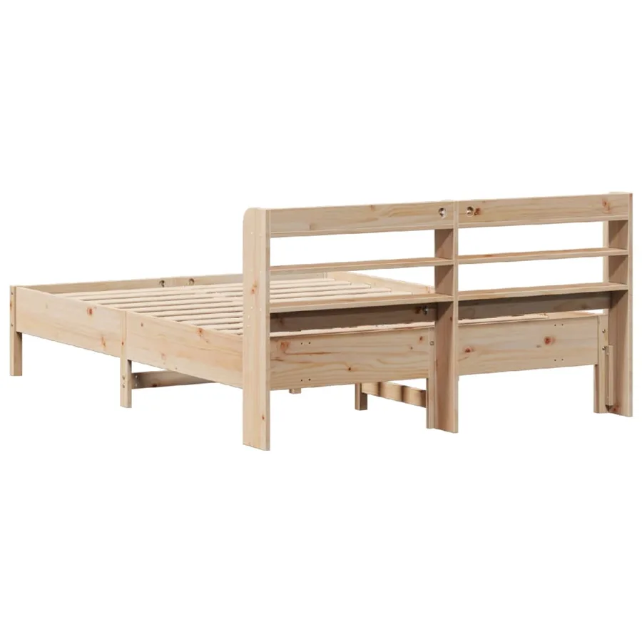 Cadre de lit sans matelas 135x190 cm bois de pin massif - 6