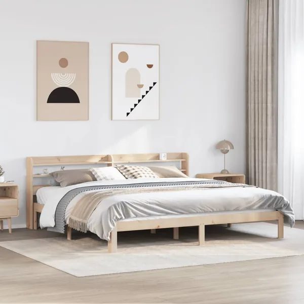 Cadre de lit avec tête de lit sans matelas 200x200 cm