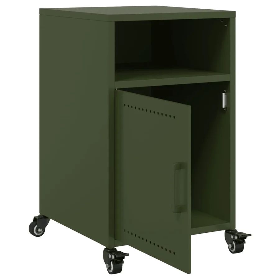 Tables de chevet 2 pcs vert olive 36x39x59 cm acier - 10