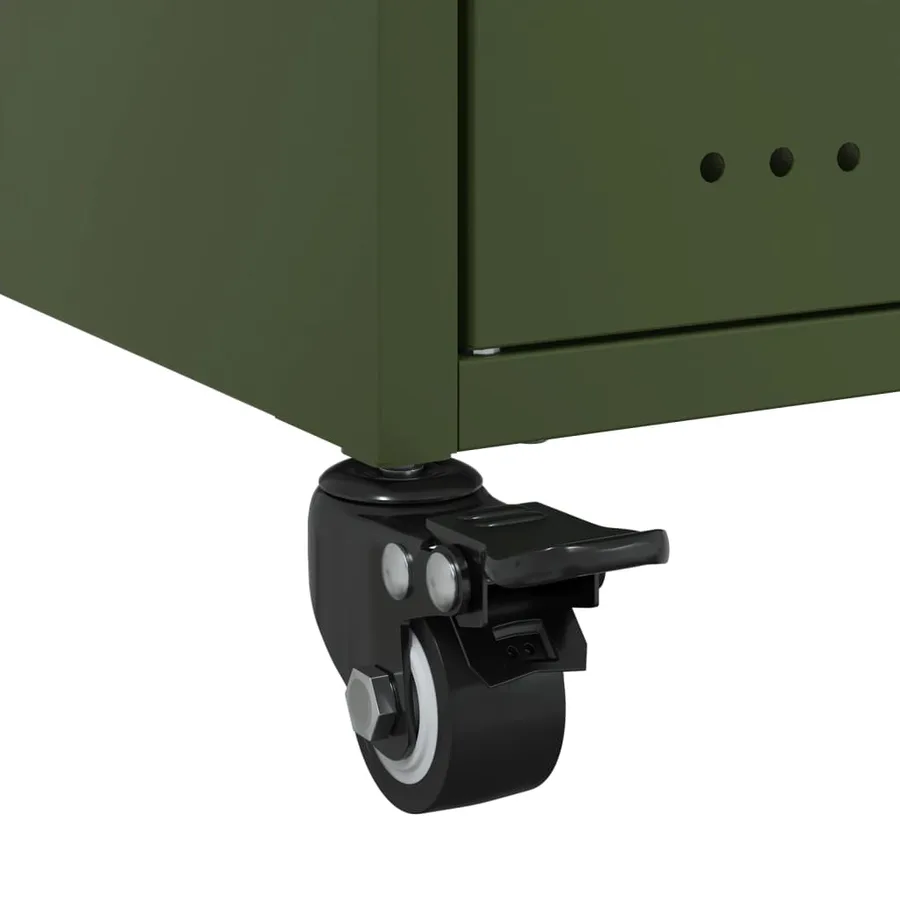 Tables de chevet 2 pcs vert olive 36x39x59 cm acier - 12