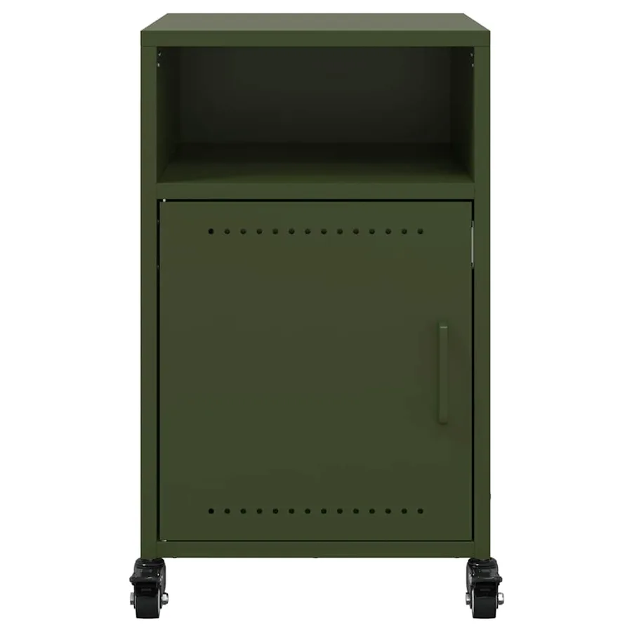 Tables de chevet 2 pcs vert olive 36x39x59 cm acier - 5