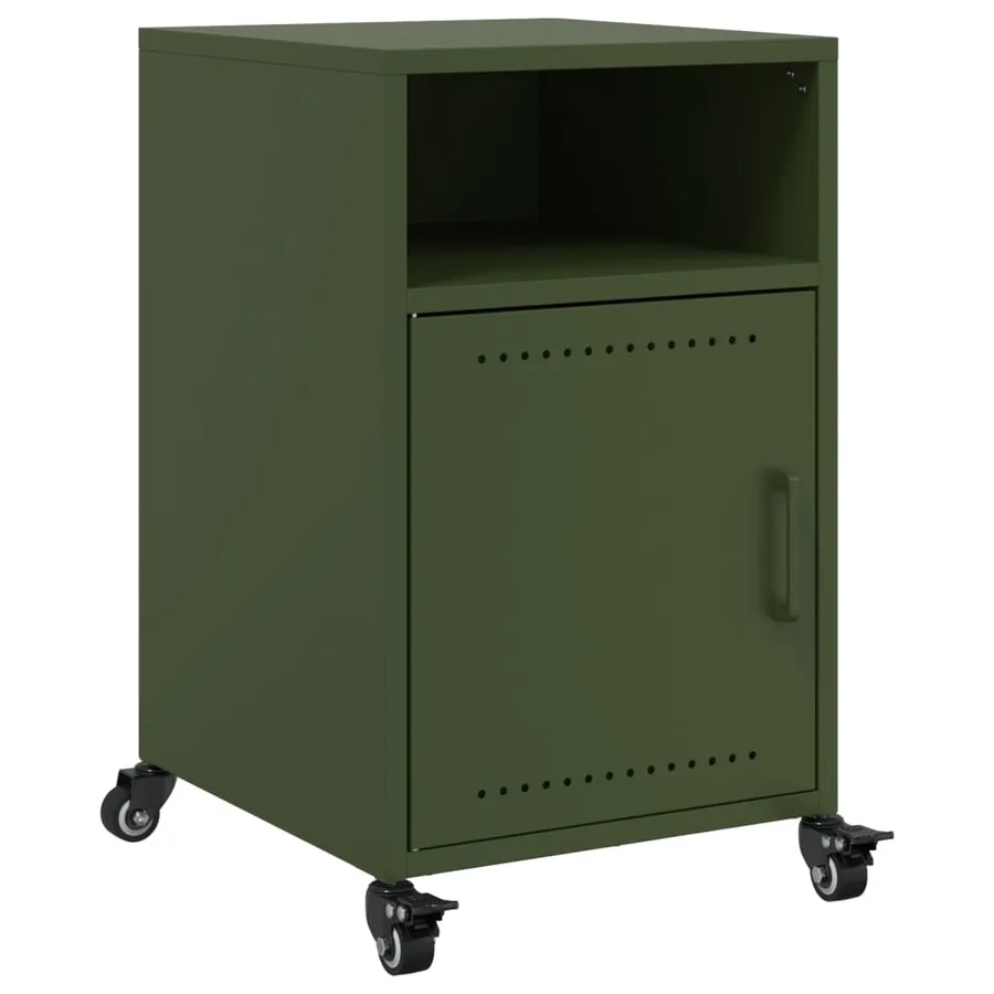 Tables de chevet 2 pcs vert olive 36x39x59 cm acier - 6