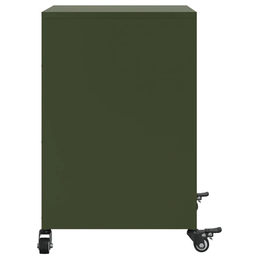 Tables de chevet 2 pcs vert olive 36x39x59 cm acier - 7