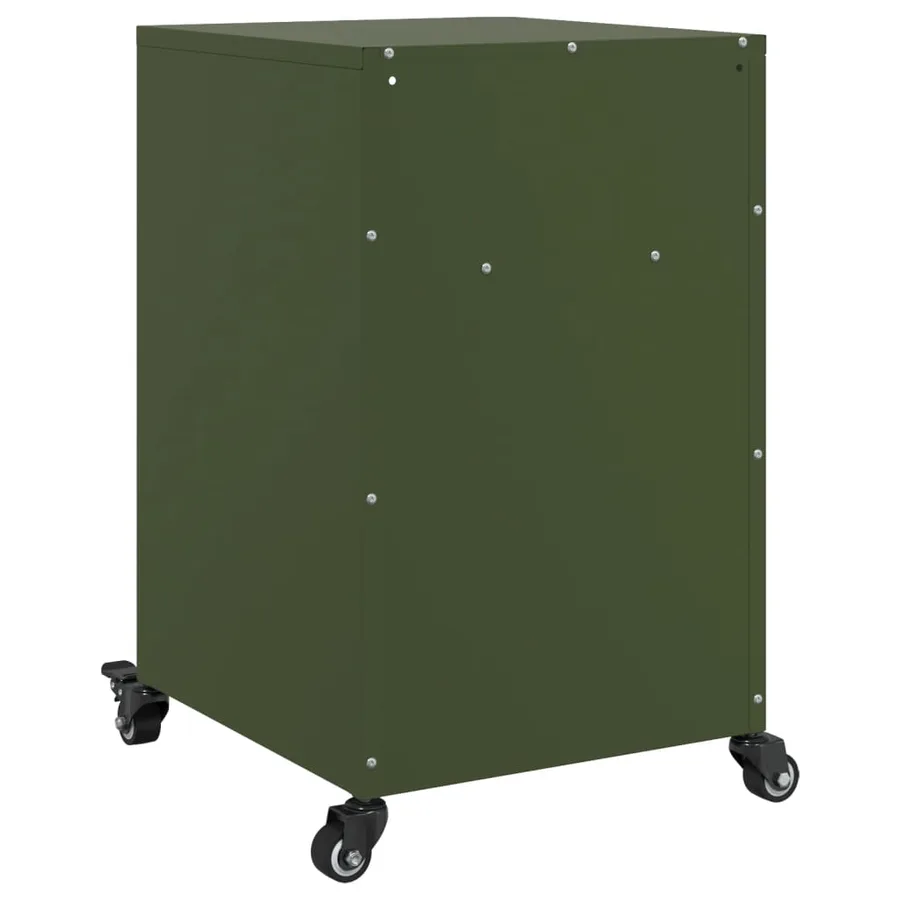 Tables de chevet 2 pcs vert olive 36x39x59 cm acier - 8