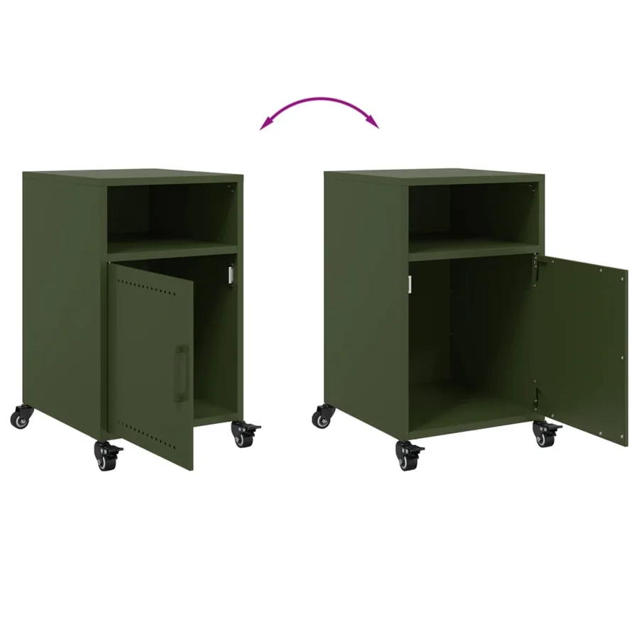 Tables de chevet 2 pcs vert olive 36x39x59 cm acier - 9