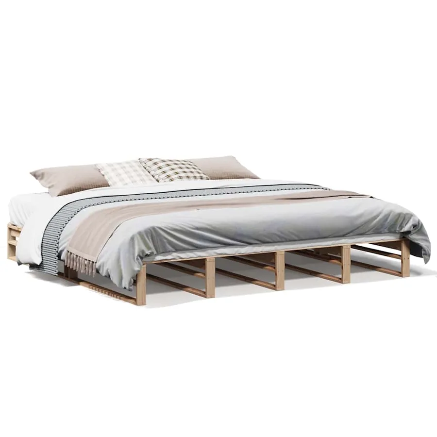 Cadre de lit sans matelas 180x200 cm bois massif de pin - 2