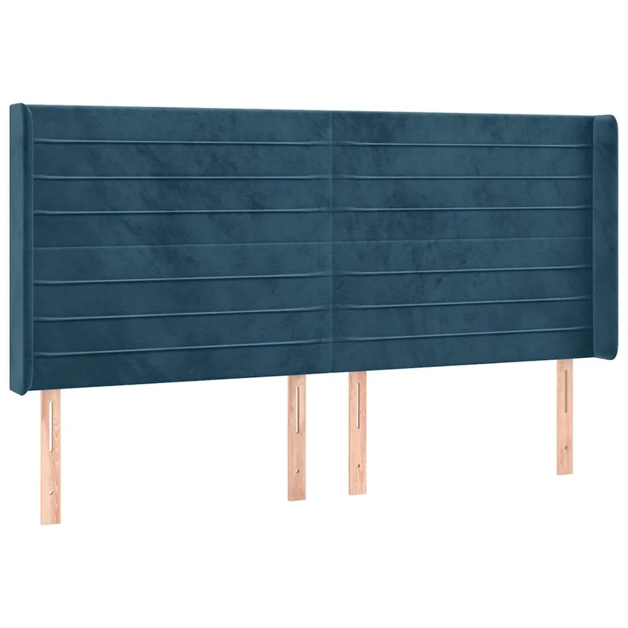 Tête de lit à LED Bleu foncé 183x16x118/128 cm Velours - 3