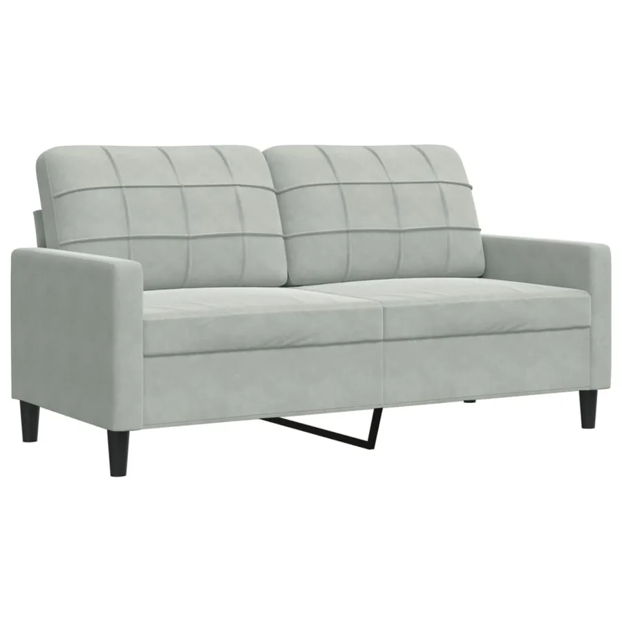 Ensemble de canapés 2 pcs et coussins et traversins velours - 5