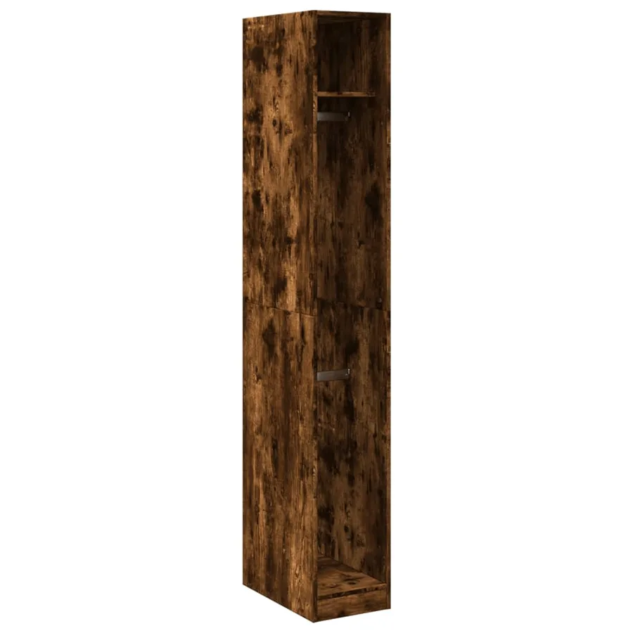 Garde-robe chêne fumé 30x50x200 cm bois d'ingénierie - 2