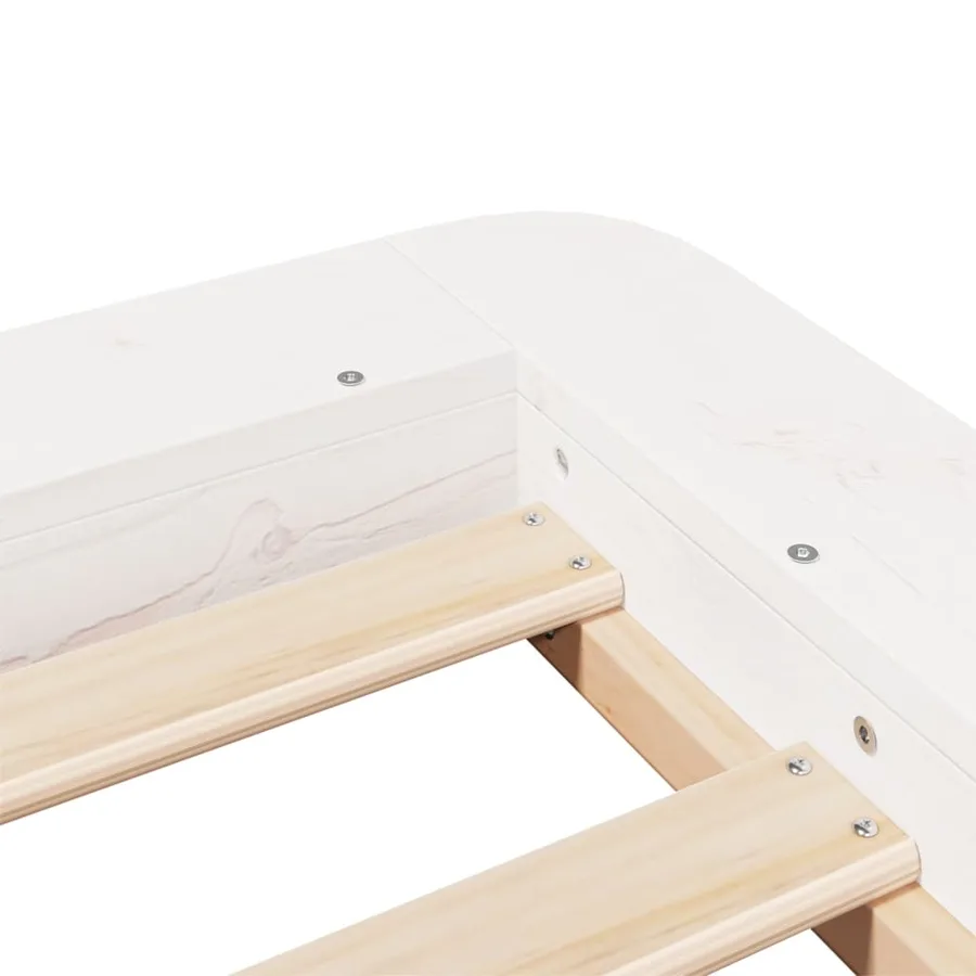 Cadre de lit sans matelas blanc 90x190 cm bois de pin massif - 7