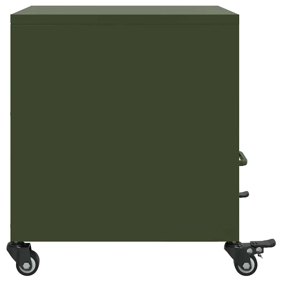 Table de chevet vert olive 36x39x43,5 cm acier - 7
