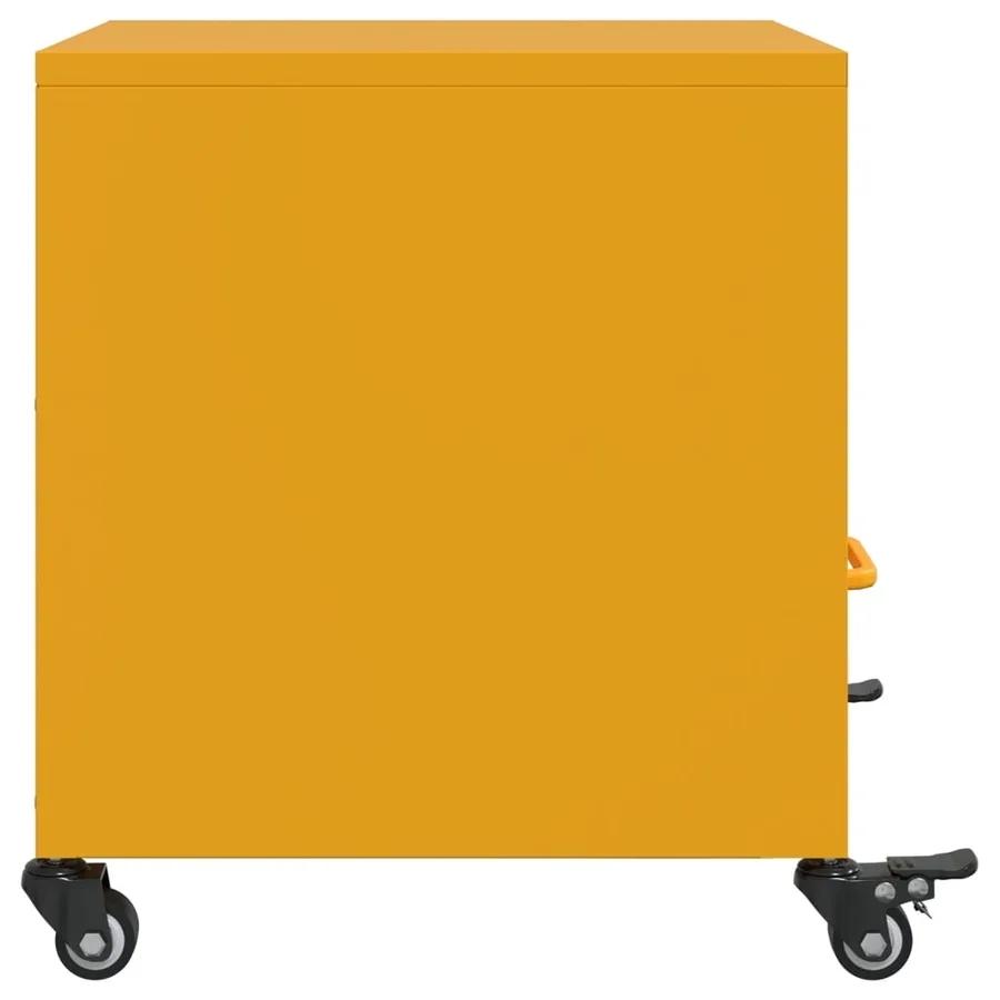 Table de chevet jaune moutarde 36x39x43,5 cm acier - 7
