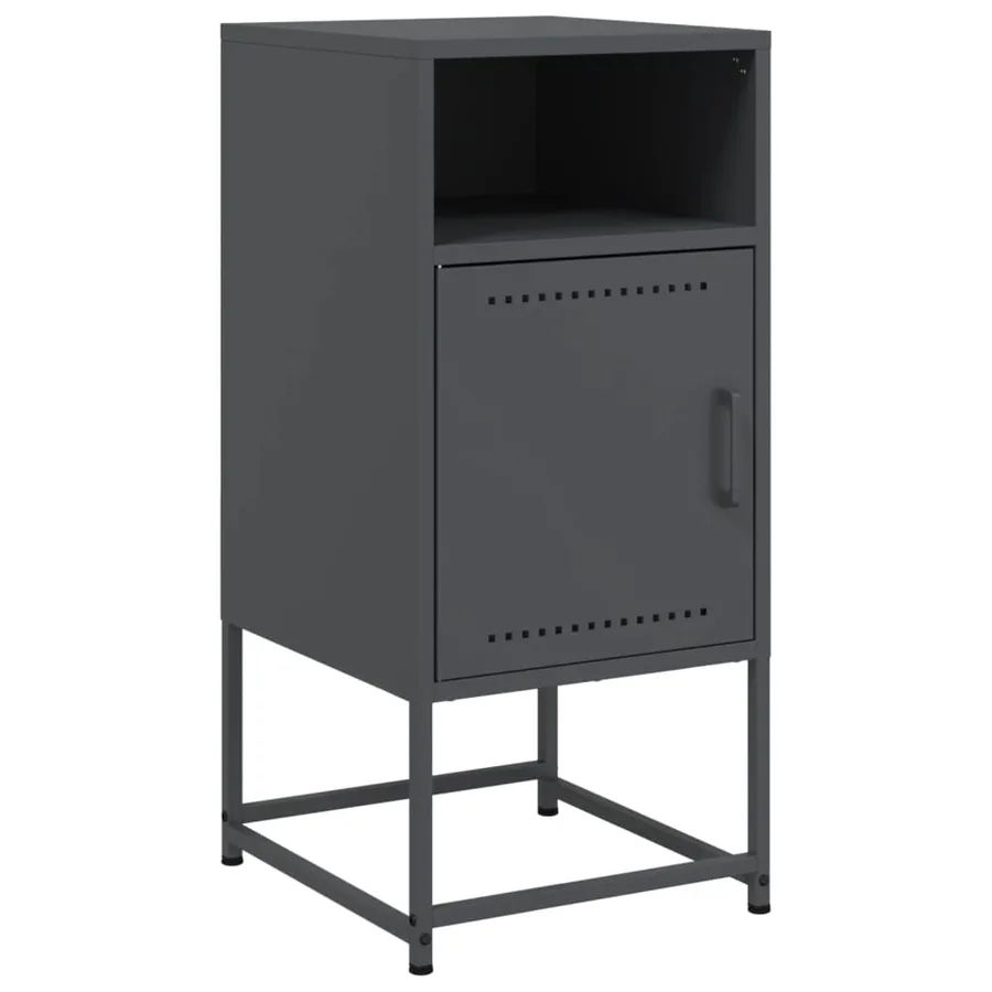 Table de chevet anthracite 36x39x78 cm acier - 2