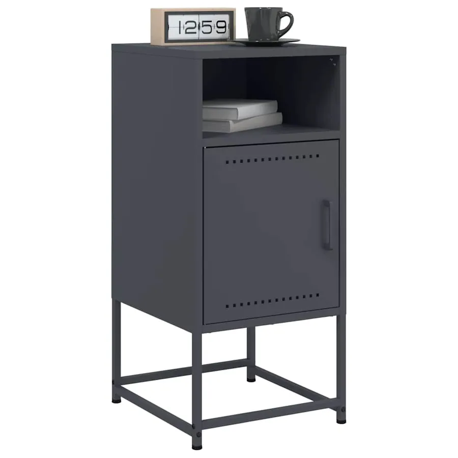 Table de chevet anthracite 36x39x78 cm acier - 4