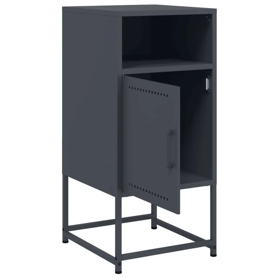 Table de chevet anthracite 36x39x78 cm acier - 9