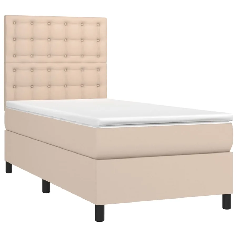 Sommier à lattes de lit avec matelas Cappuccino 90x200 cm - 3