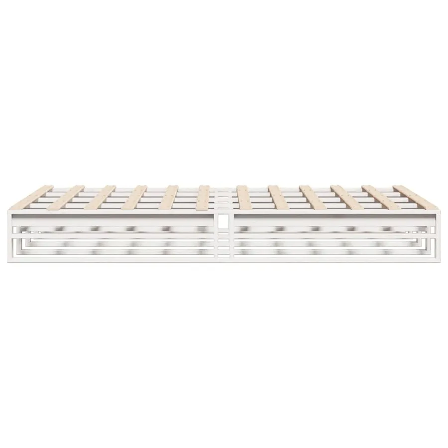 Cadre de lit sans matelas blanc 120x200 cm bois de pin massif - 5